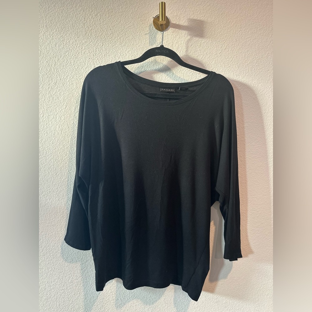 Tahari Elegant Black Blouse
